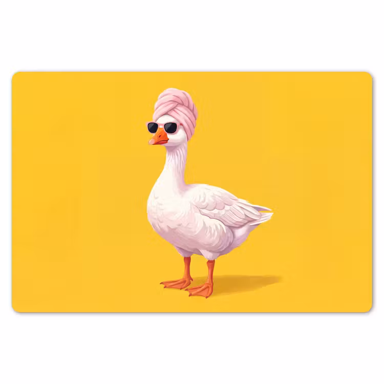 Placemat - 6 stuks - Eend - Zonnebril - Geel — 7