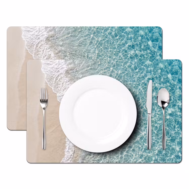 Placemat - 6 stuks - Kust - Zand - Blauw — 2
