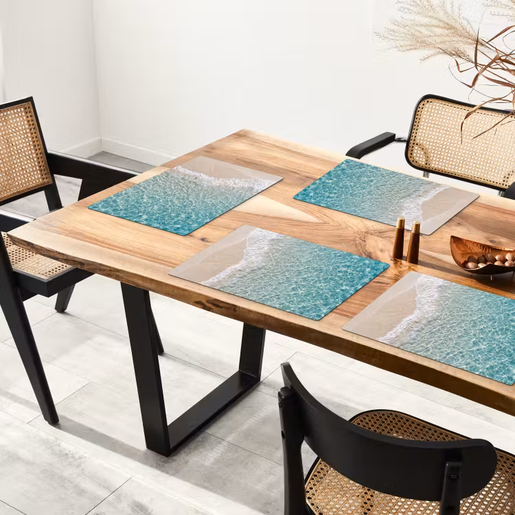 Placemat - 6 stuks - Kust - Zand - Blauw — 5