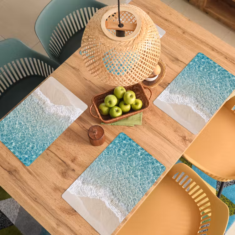 Placemat - 6 stuks - Kust - Zand - Blauw — 6