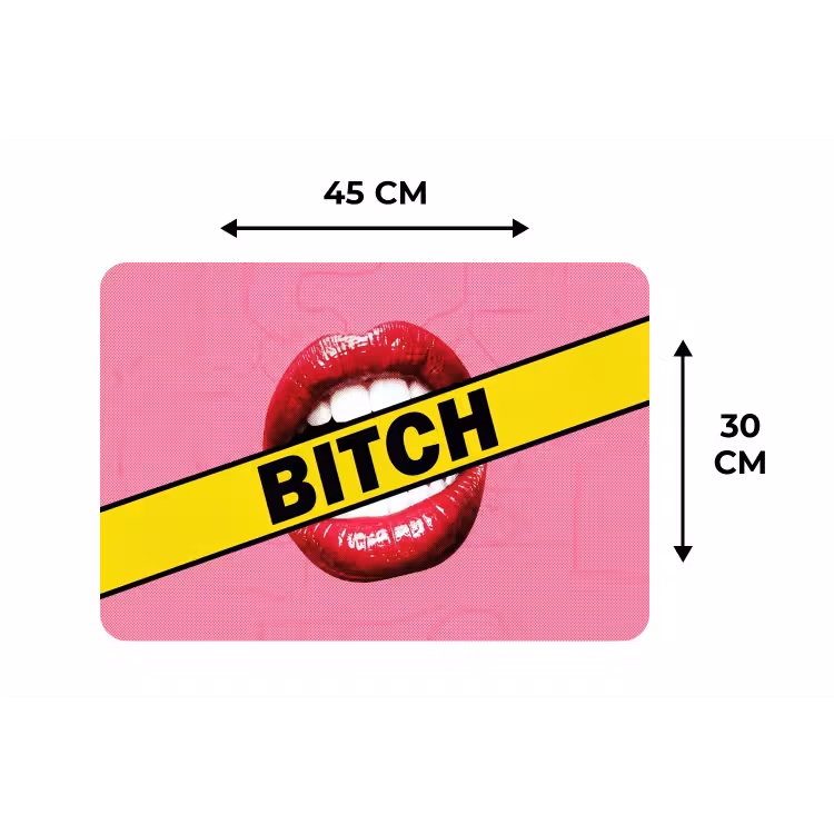 Placemat - 6 stuks - Lippen - Tekst - Kleurrijk — 3