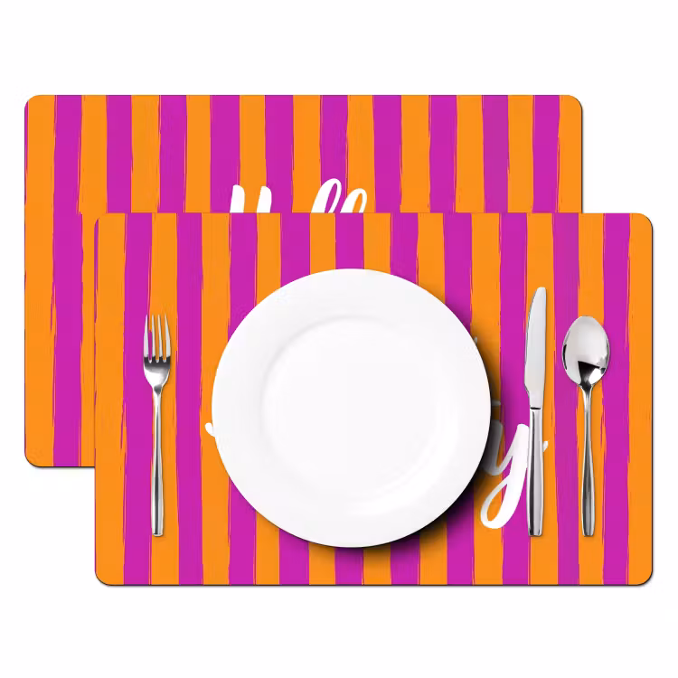 Placemat - 6 stuks - Modern - Hello - Oranje — 2