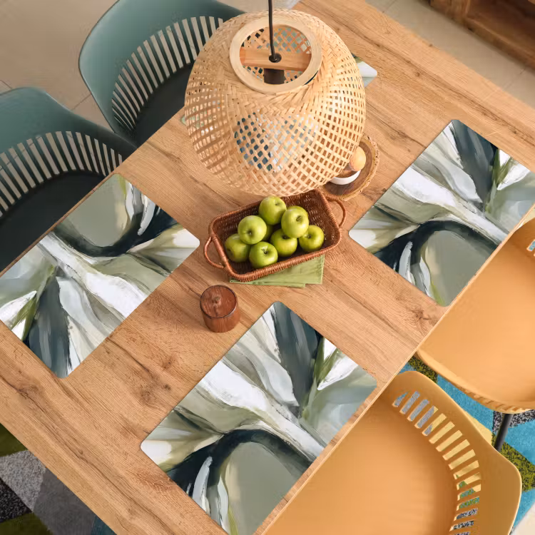 Placemat - 6 stuks - Natuur - Abstract - Groen - Penseelstreken — 6