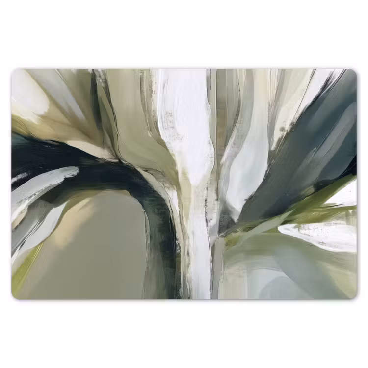 Placemat - 6 stuks - Natuur - Abstract - Groen - Penseelstreken — 7