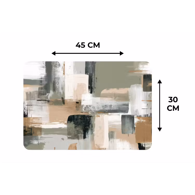 Placemat - 6 stuks - Penseelstreken - Abstract - Aardetinten — 3