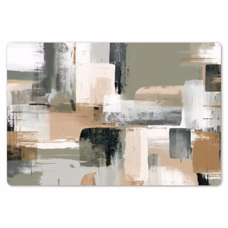 Placemat - 6 stuks - Penseelstreken - Abstract - Aardetinten — 7