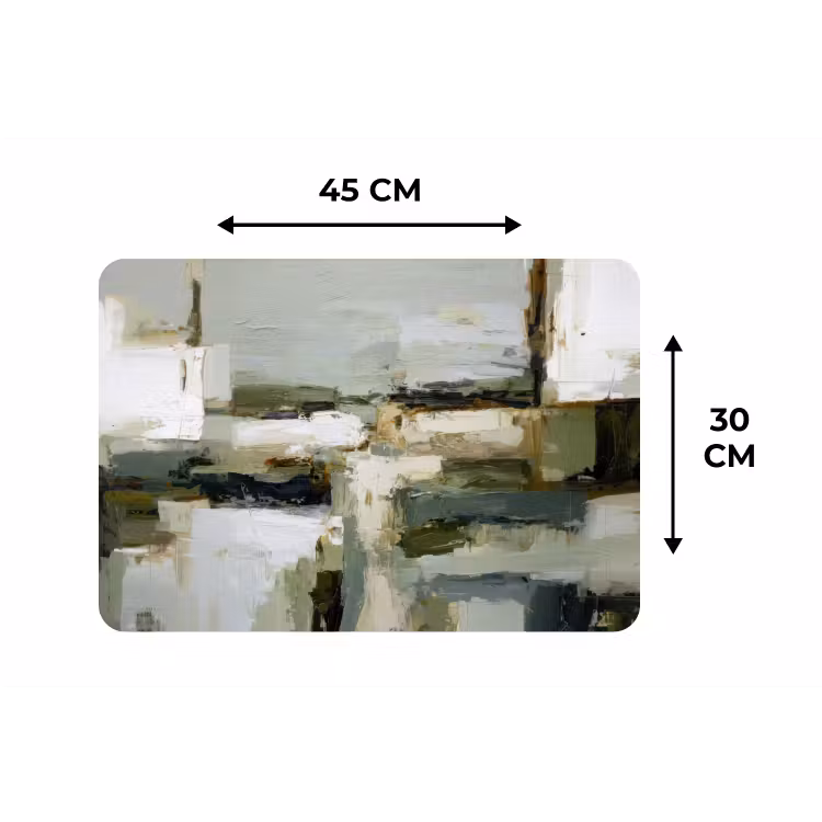 Placemat - 6 stuks - Penseelstreken - Groen - Abstract - Japandi — 3