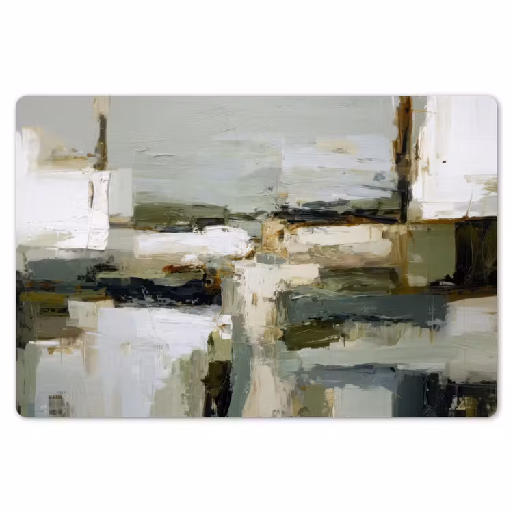 Placemat - 6 stuks - Penseelstreken - Groen - Abstract - Japandi — 7