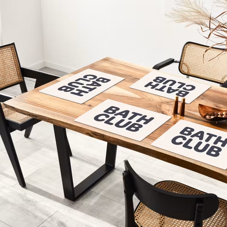 Placemat - 6 stuks - Quote - Grijs - Wit — 5