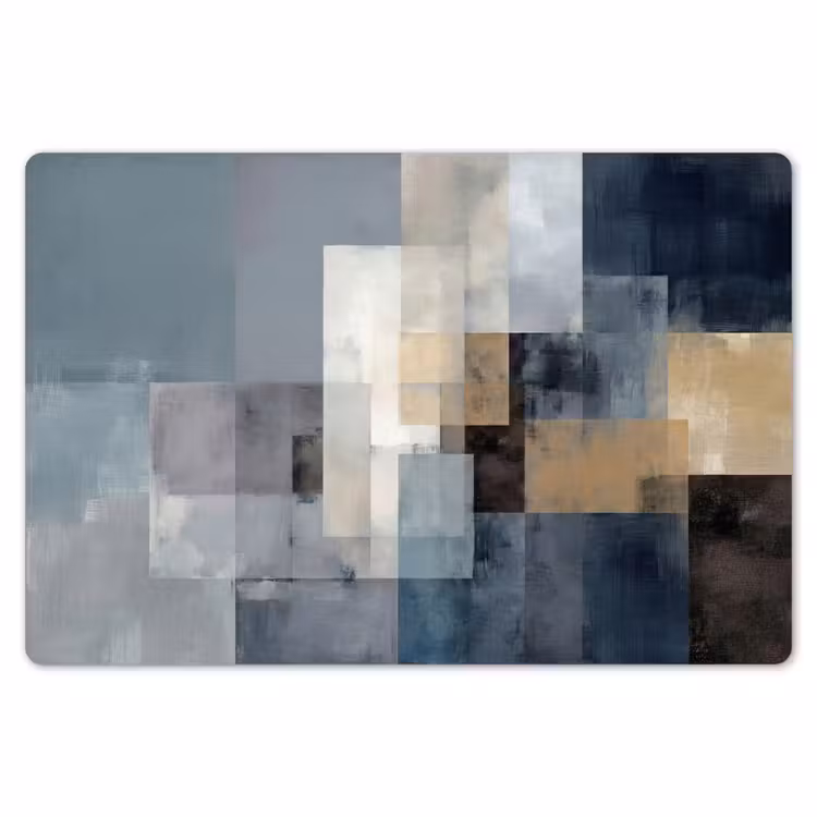 Placemat - 6 stuks - Rechthoeken - Abstract - Blauw — 7