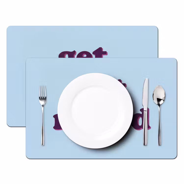 Placemat - 6 stuks - Speels - Boodschap - Blauw — 2