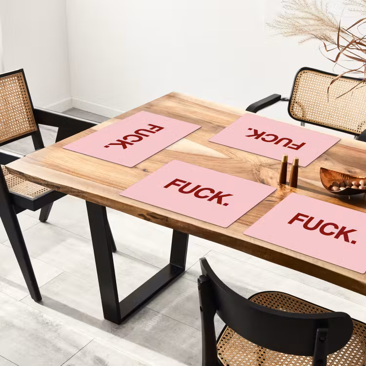 Placemat - 6 stuks - Statement - Krachtig - Roze — 5