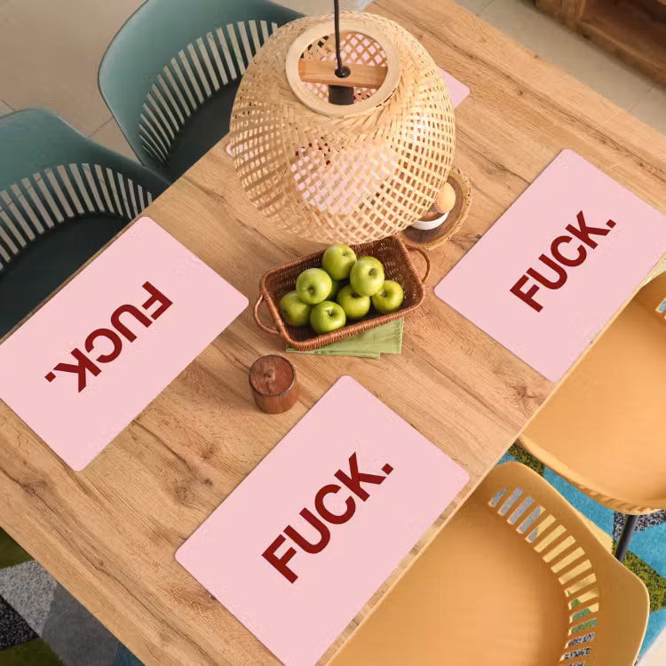 Placemat - 6 stuks - Statement - Krachtig - Roze — 6