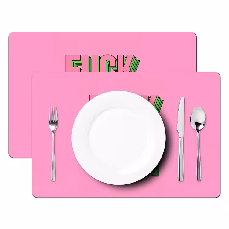 Placemat - 6 stuks - Tekst - Bold - Roze — 2