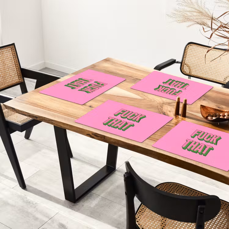 Placemat - 6 stuks - Tekst - Bold - Roze — 5