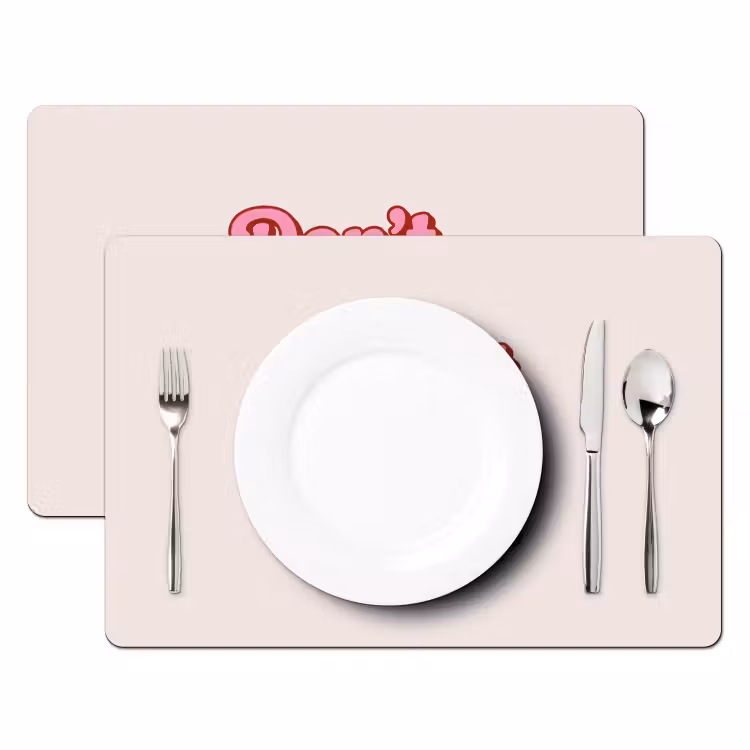 Placemat - 6 stuks - Tekst - Boodschap - Roze — 2