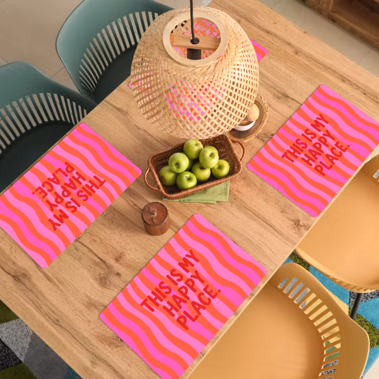 Placemat - 6 stuks - Tekst - Modern - Kleurrijk — 6
