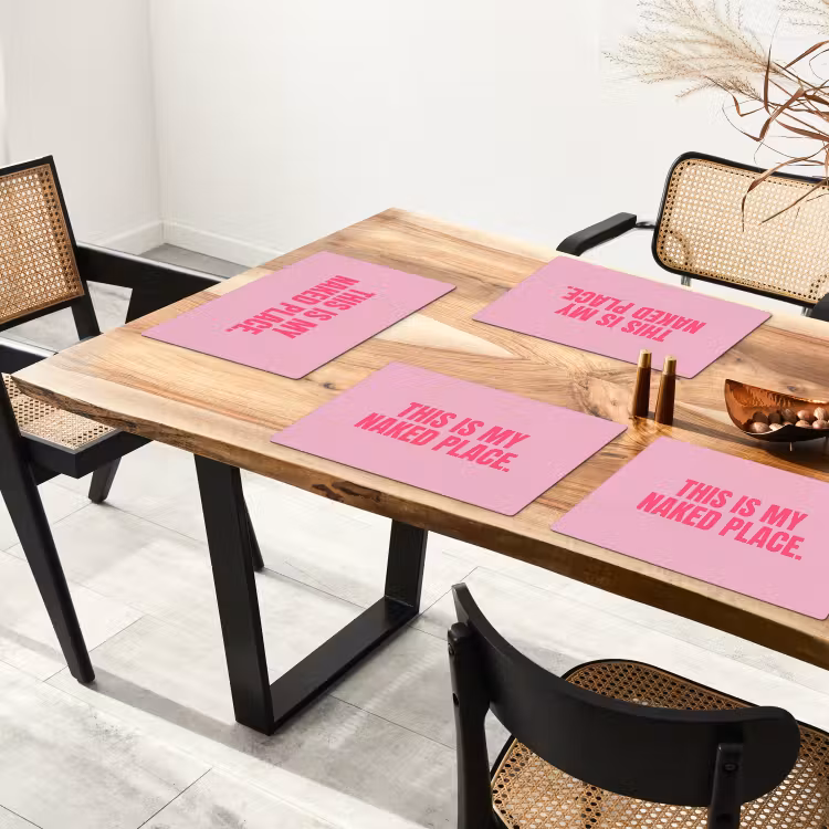 Placemat - 6 stuks - Tekst - Modern - Roze — 5