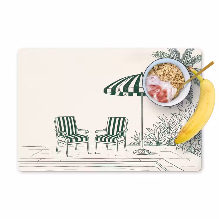 Placemat - 6 stuks - Terras - Illustratie - Groen — 1