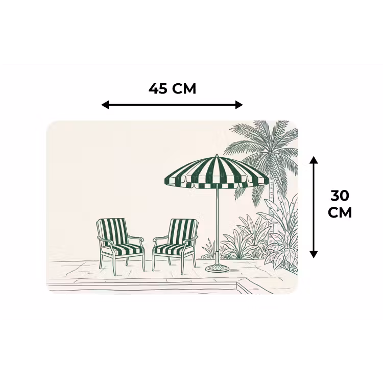 Placemat - 6 stuks - Terras - Illustratie - Groen — 3