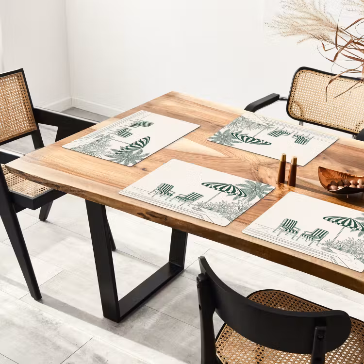 Placemat - 6 stuks - Terras - Illustratie - Groen — 5