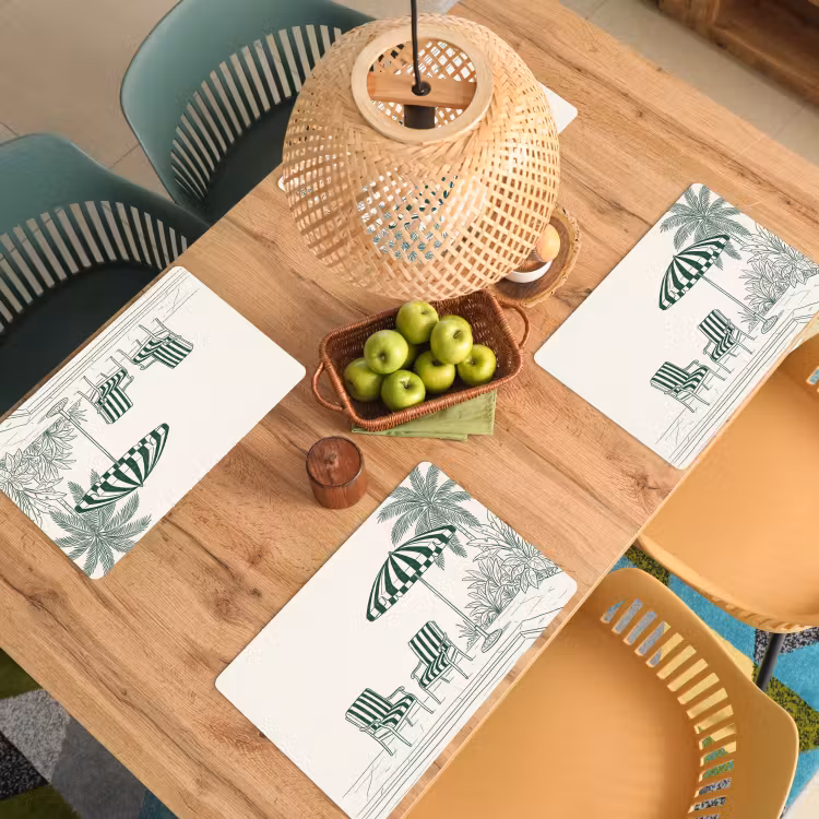 Placemat - 6 stuks - Terras - Illustratie - Groen — 6
