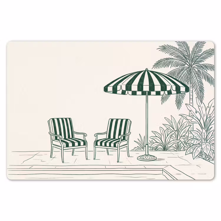 Placemat - 6 stuks - Terras - Illustratie - Groen — 7