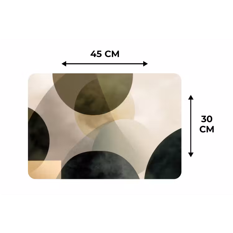 Placemat - 6 stuks - Vlakken - Abstract - Beige - Cirkels — 3