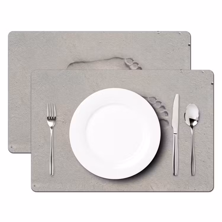 Placemat - 6 stuks - Voeten - Afdrukken - Zand — 2