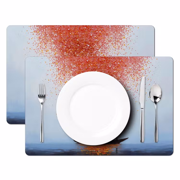 Placemat - 6 stuks - Wolk - Confetti - Boot - Wateroppervlakte — 2