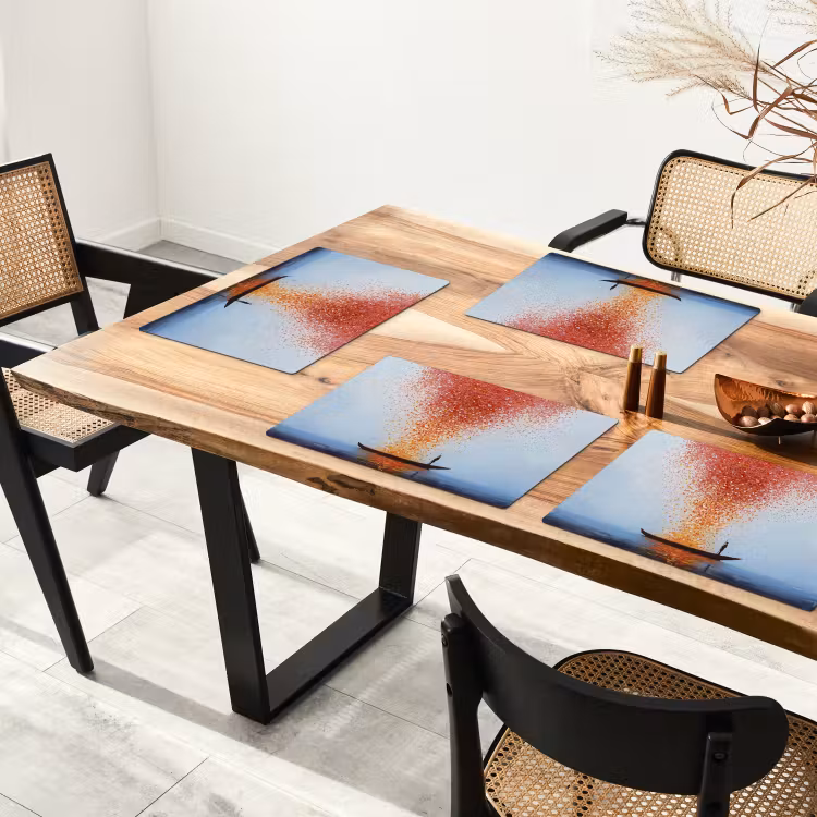 Placemat - 6 stuks - Wolk - Confetti - Boot - Wateroppervlakte — 5