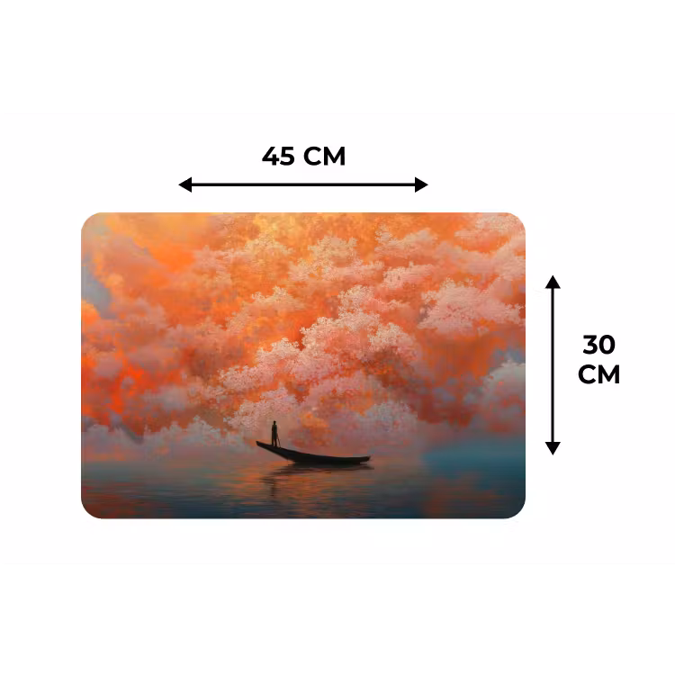 Placemat - 6 stuks - Zee - Boot - Wolken - Oranje — 3