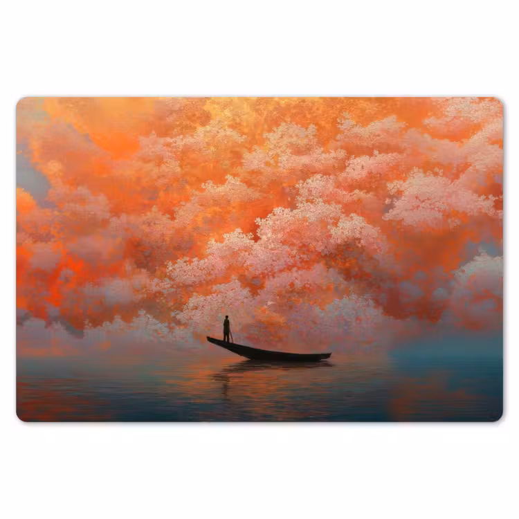 Placemat - 6 stuks - Zee - Boot - Wolken - Oranje — 7