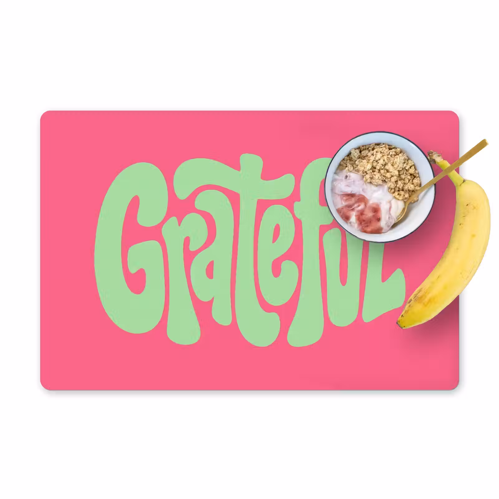 Placemat - 6 stuks - Grateful - Groen - Grafisch - Vloeiend — 1