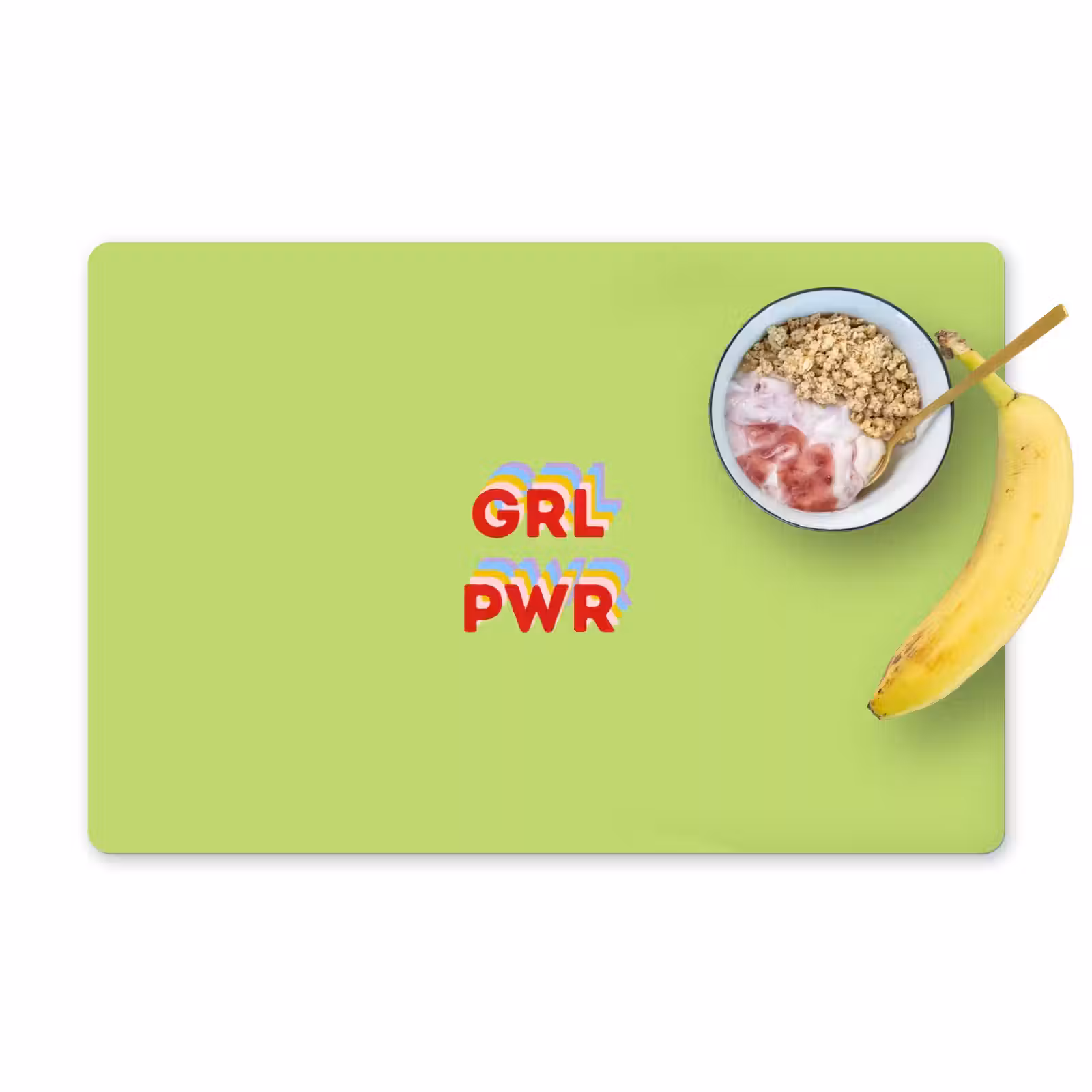 Placemat - 6 stuks - Grl pwr - Groen - Rood - 3D — 1