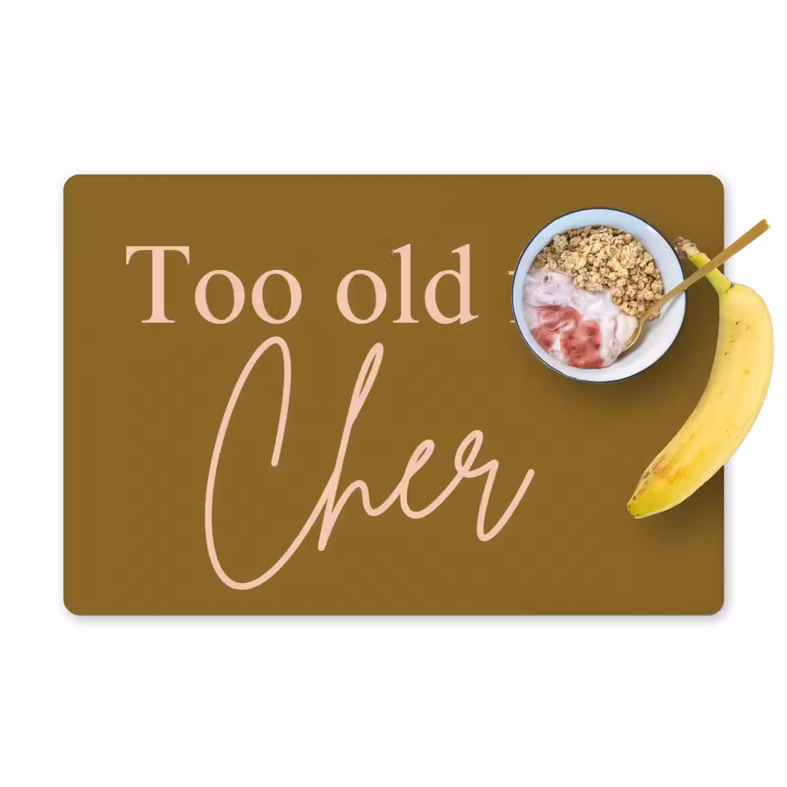 Placemat - 6 stuks - Groen - Too old for cher - Roze — 1