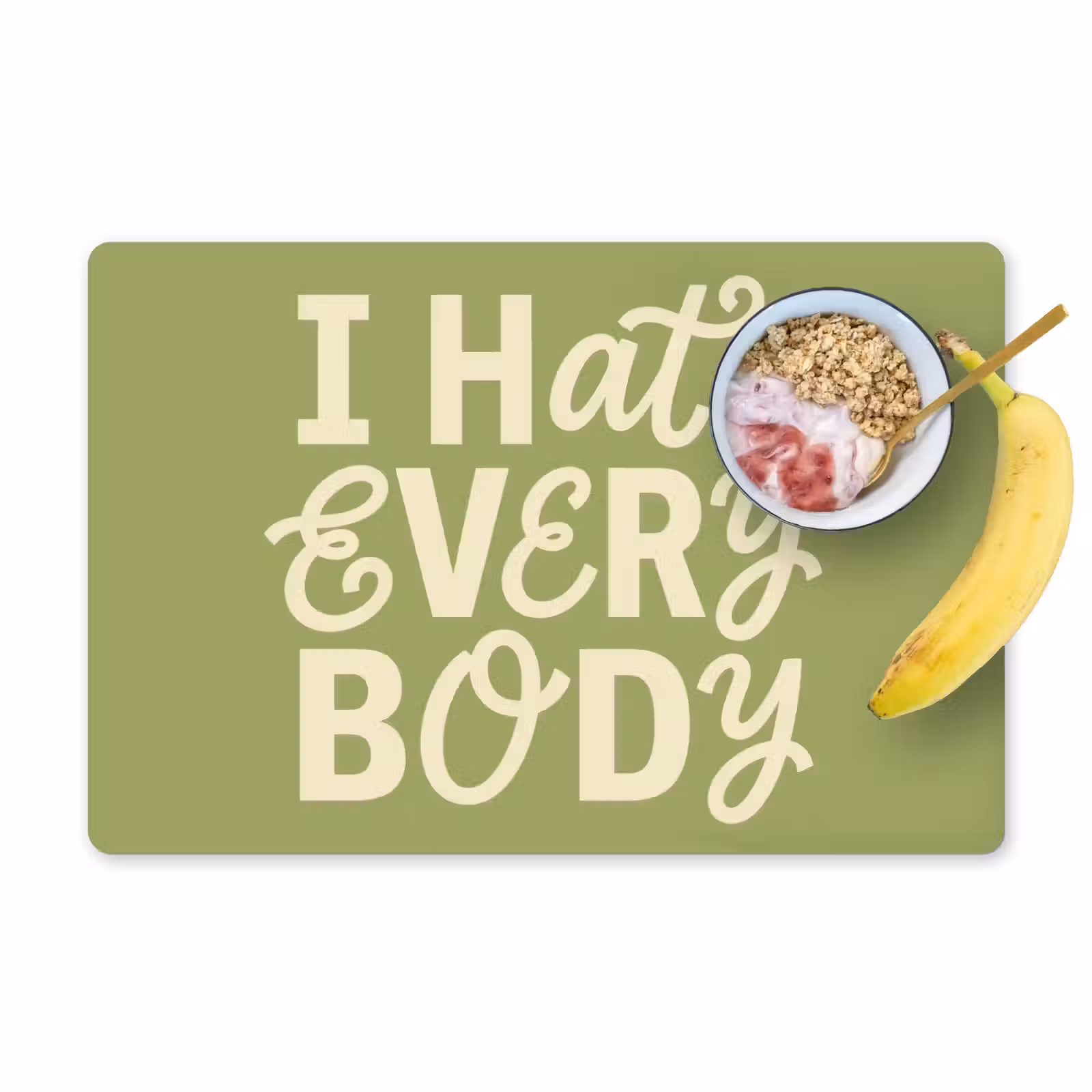 Placemat - 6 stuks - I hate everybody - Groen - Retro — 1