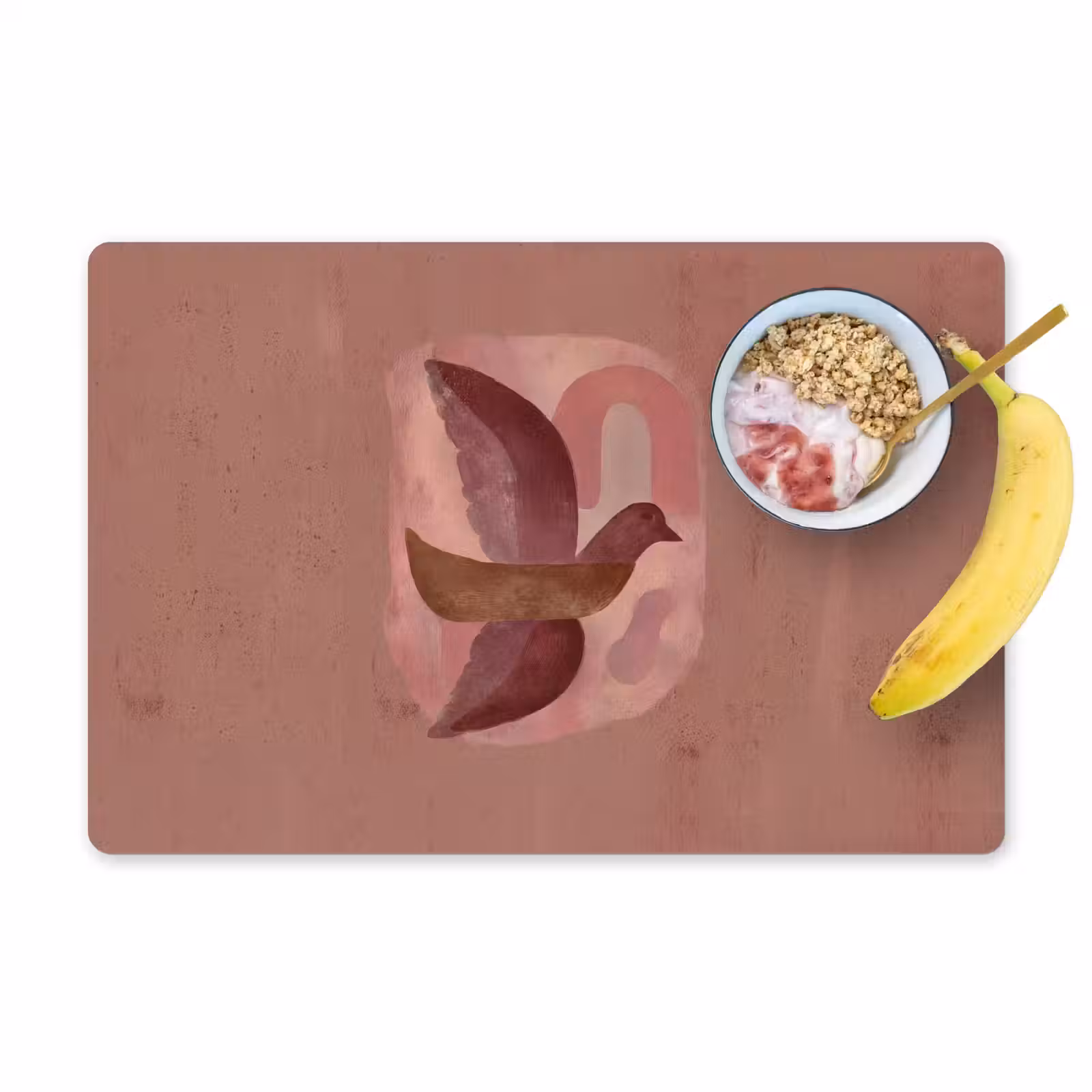 Placemat - 6 stuks - Illustratie - Vogels - Abstract - Roze — 1