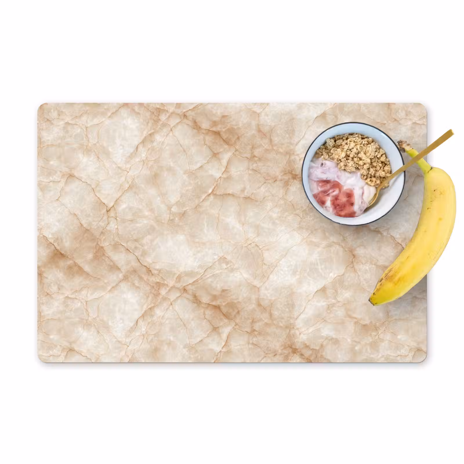 Placemat - 6 stuks - Kristalstructuur - Bruin - Marmer — 1