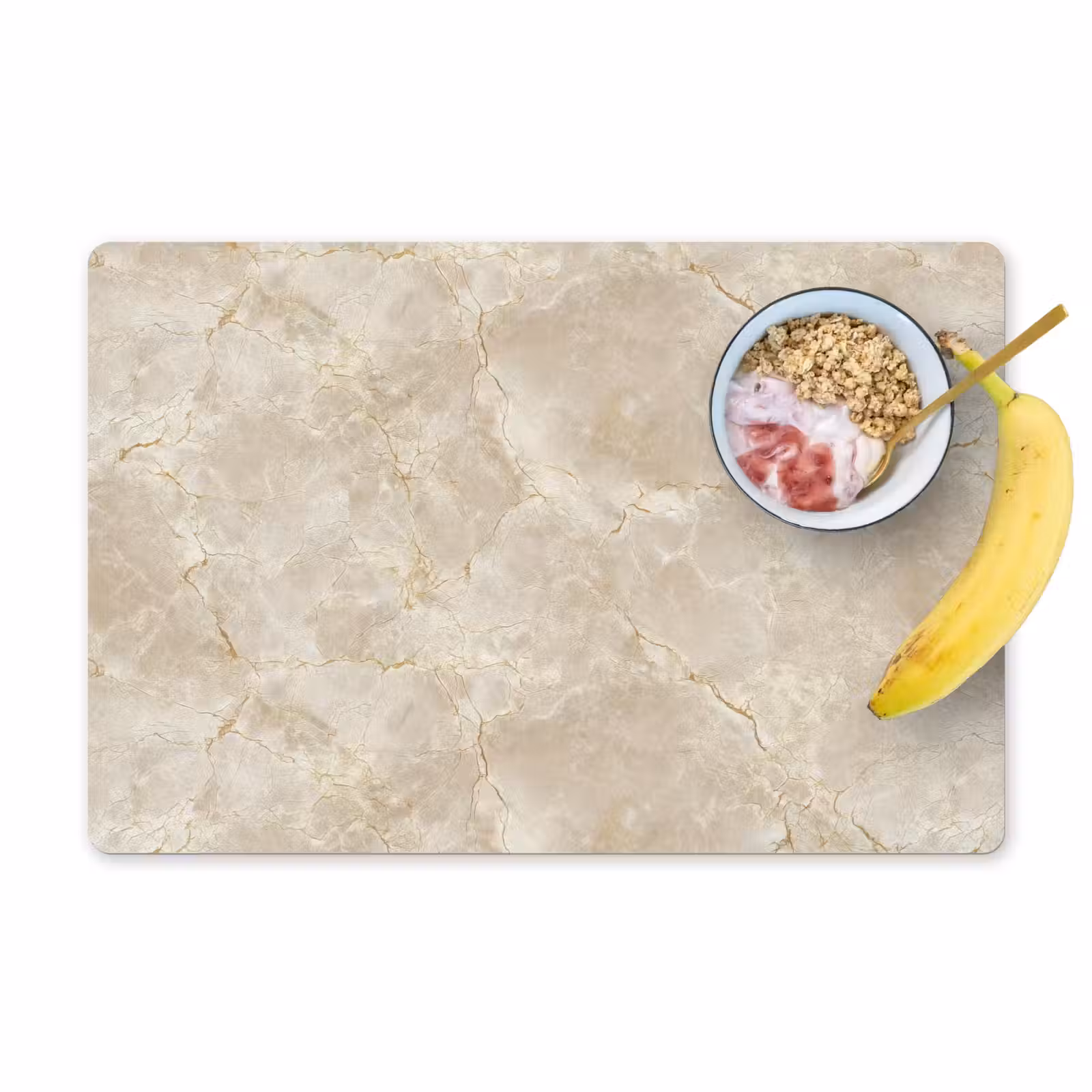 Placemat - 6 stuks - Lichtbeige - Marmer - Aders — 1
