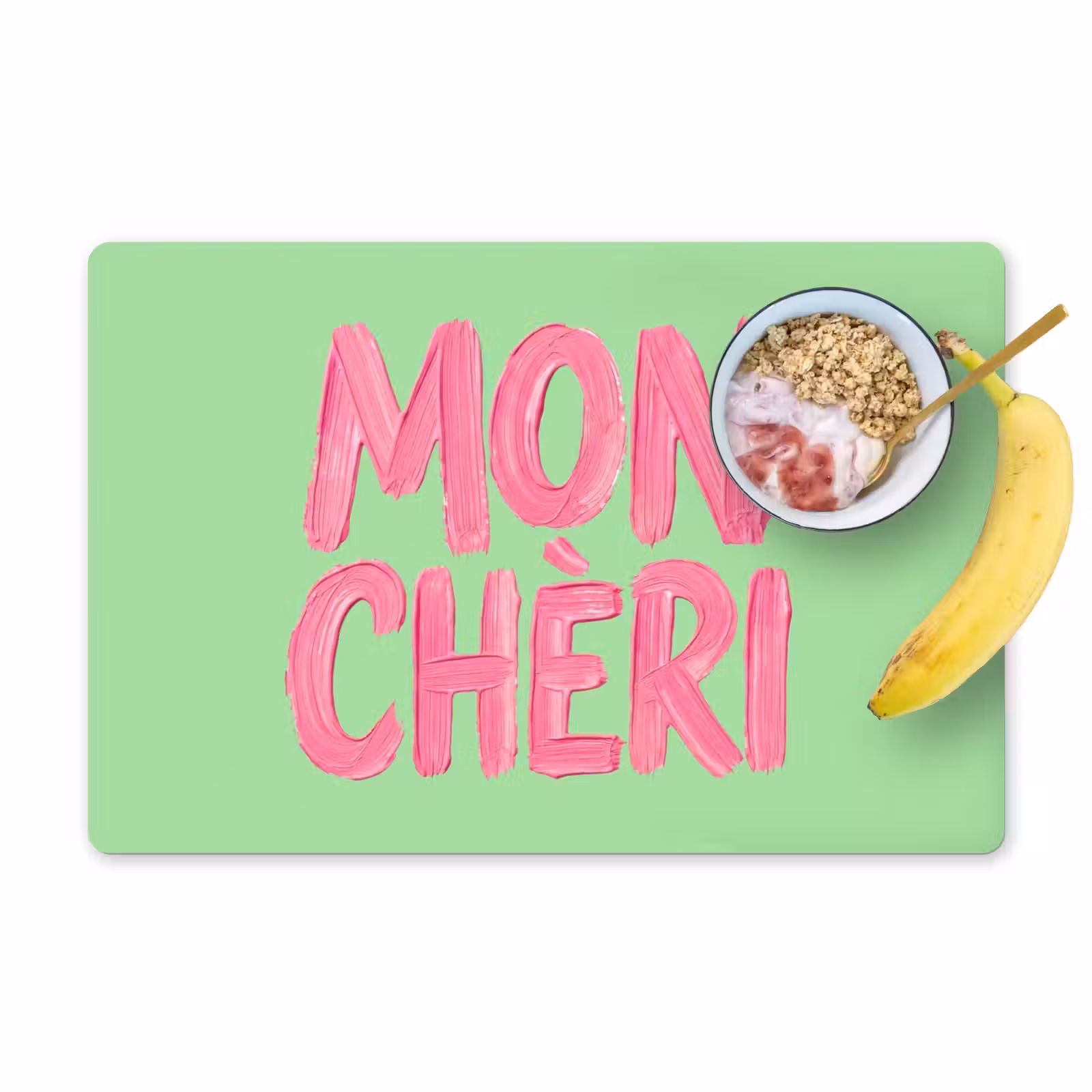 Placemat - 6 stuks - Mon cheri - Groen - Roze — 1