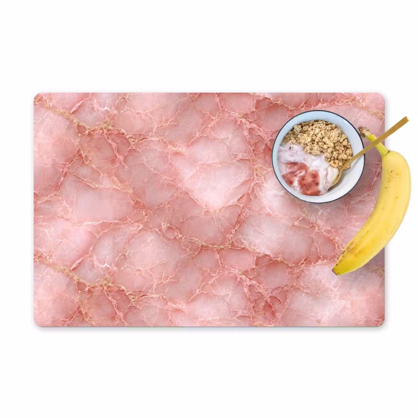Placemat - 6 stuks - Roze - Kwarts - Goud - Marmer — 1