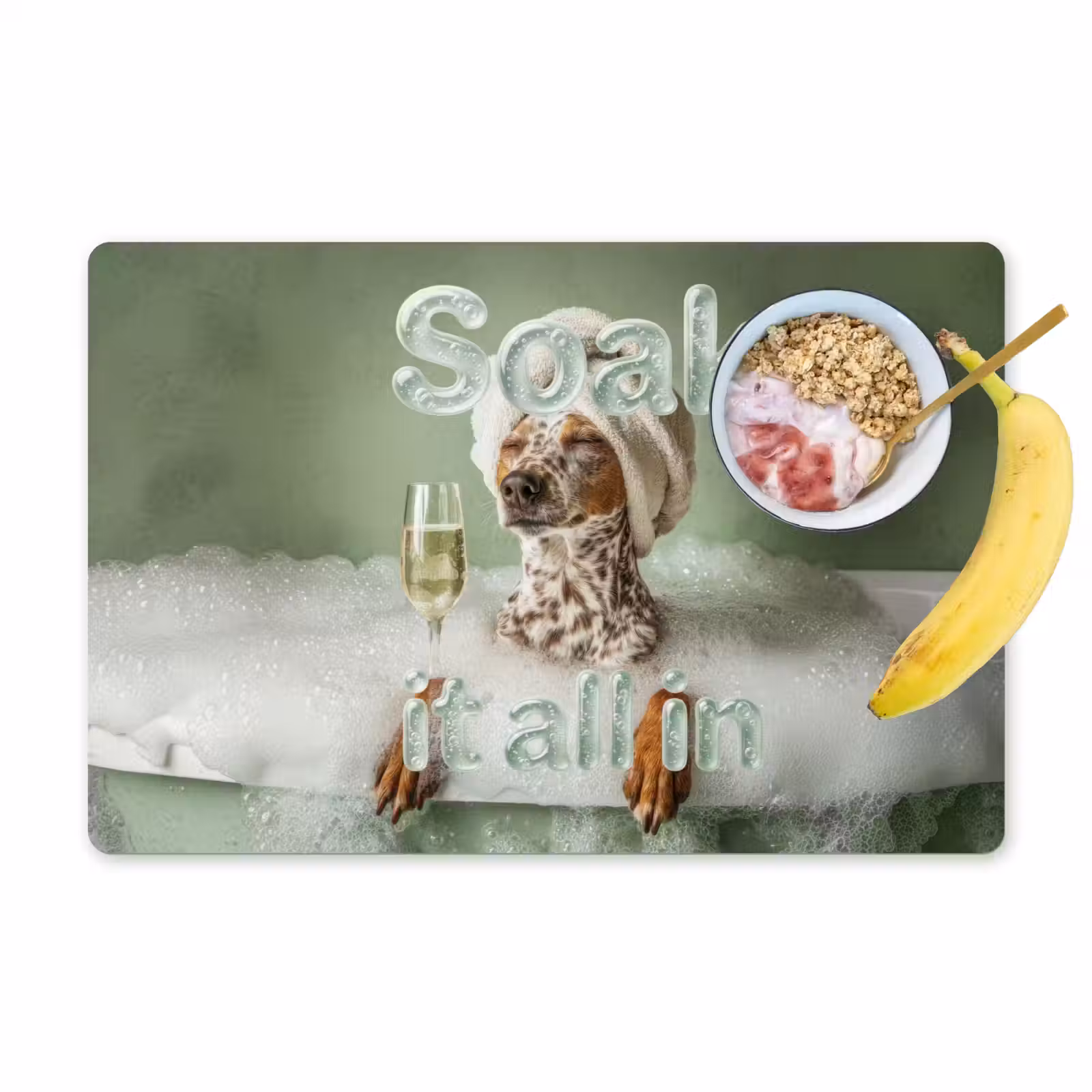 Placemat - 6 stuks - Soak it all in - Hond - Bad — 1