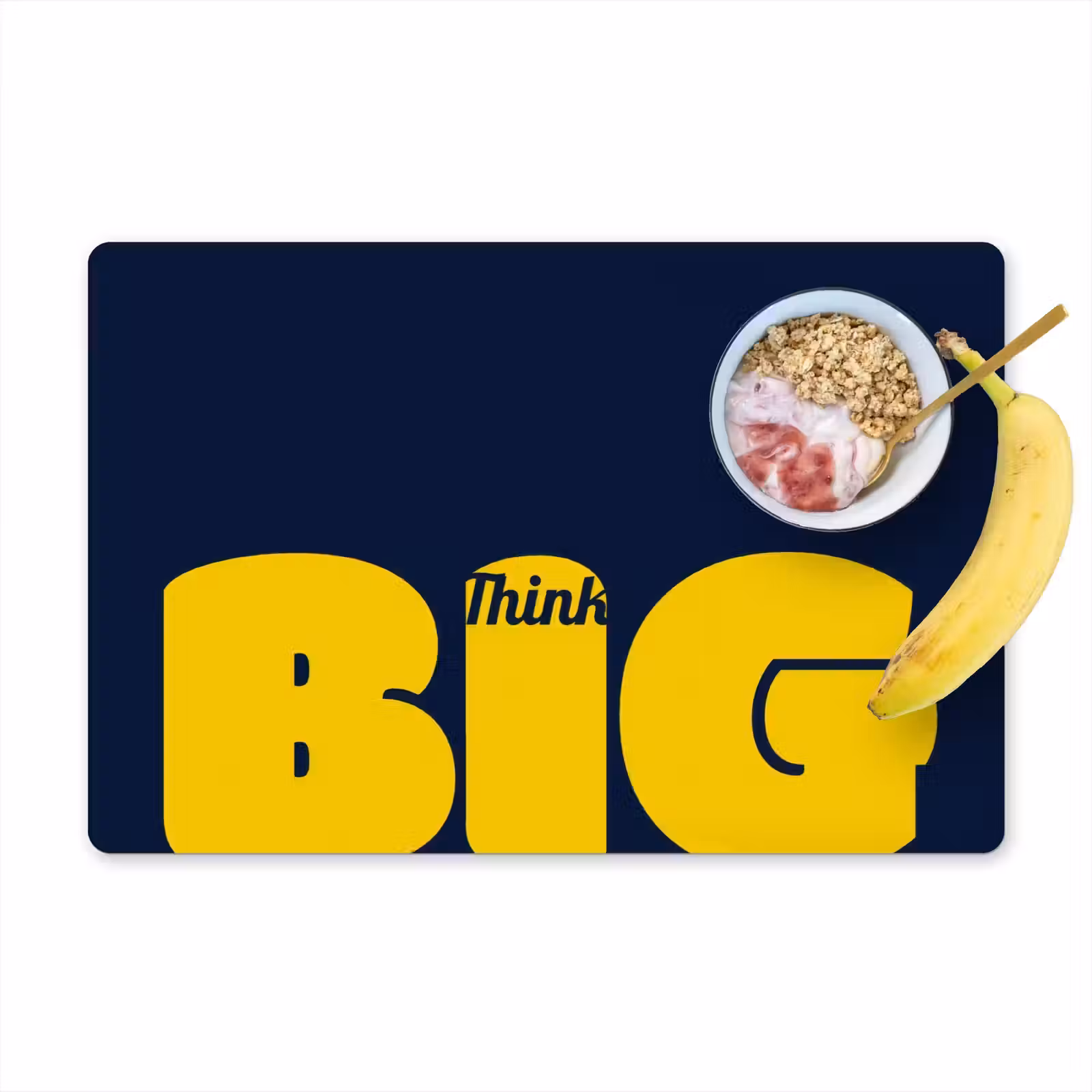 Placemat - 6 stuks - Think big - Blauw - Geel — 1