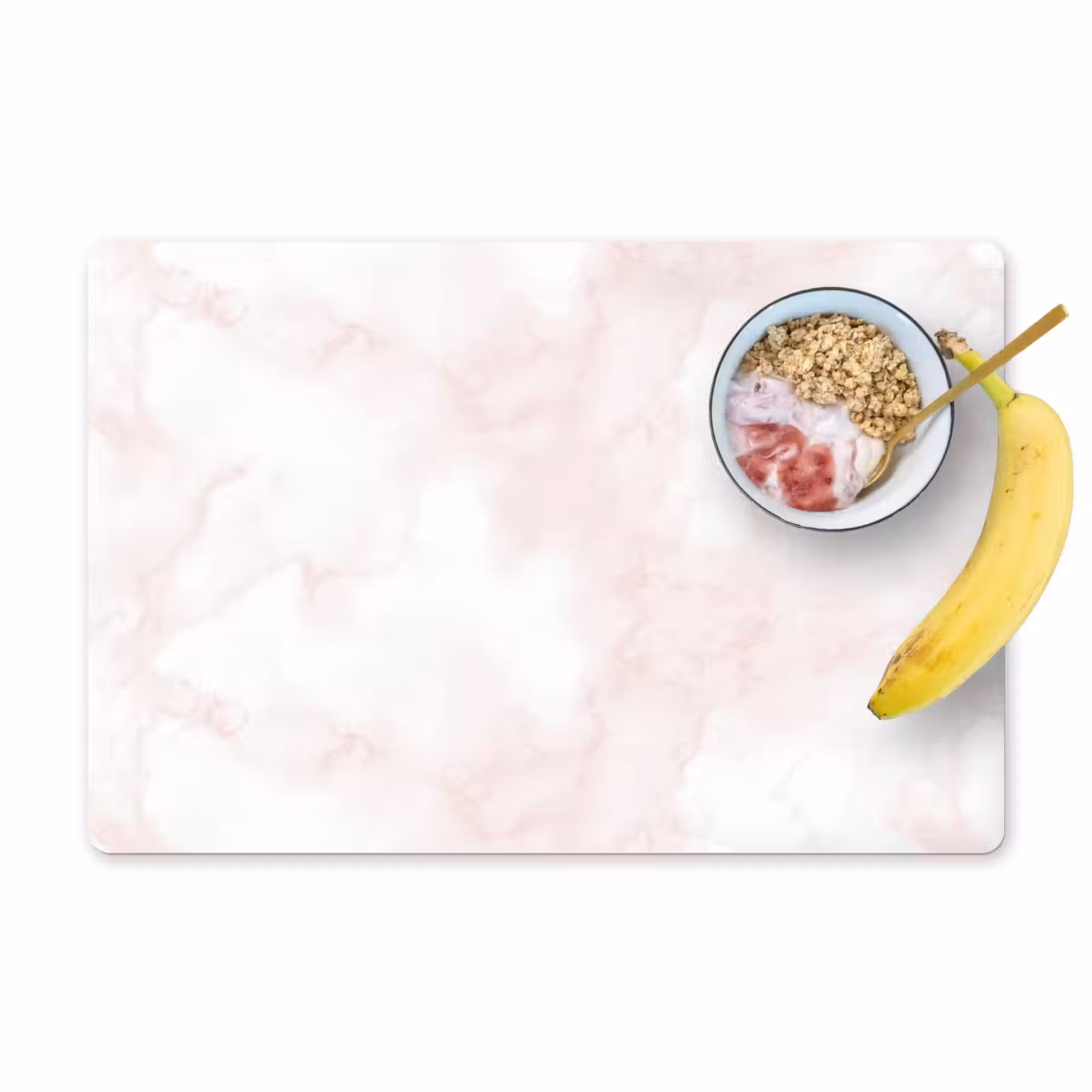 Placemat - 6 stuks - Wolkenstructuur - Roze - Marmer — 1