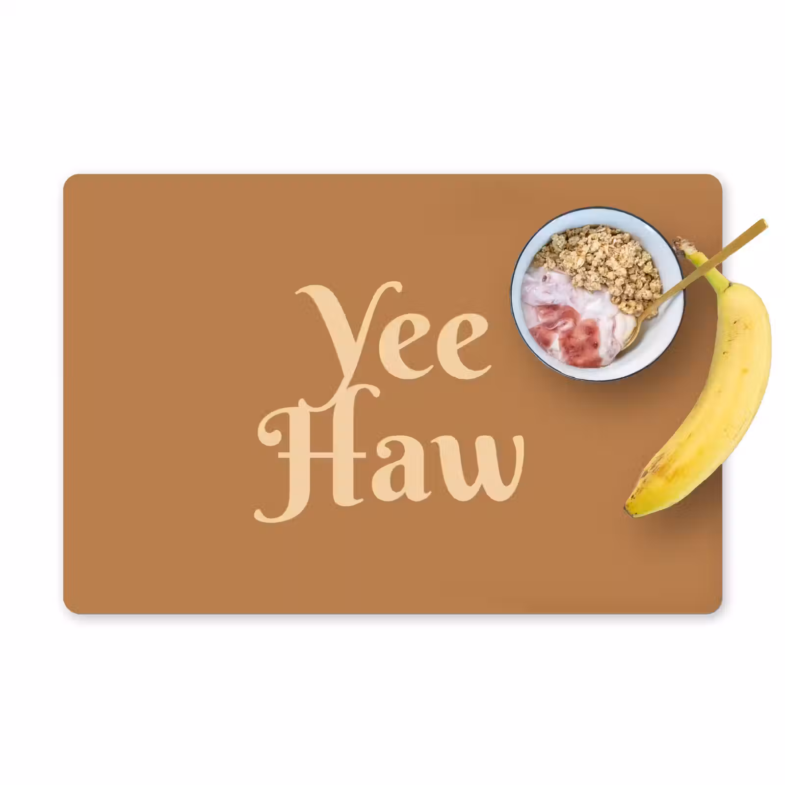 Placemat - 6 stuks - Yee haw - Bruin - Minimalistisch — 1