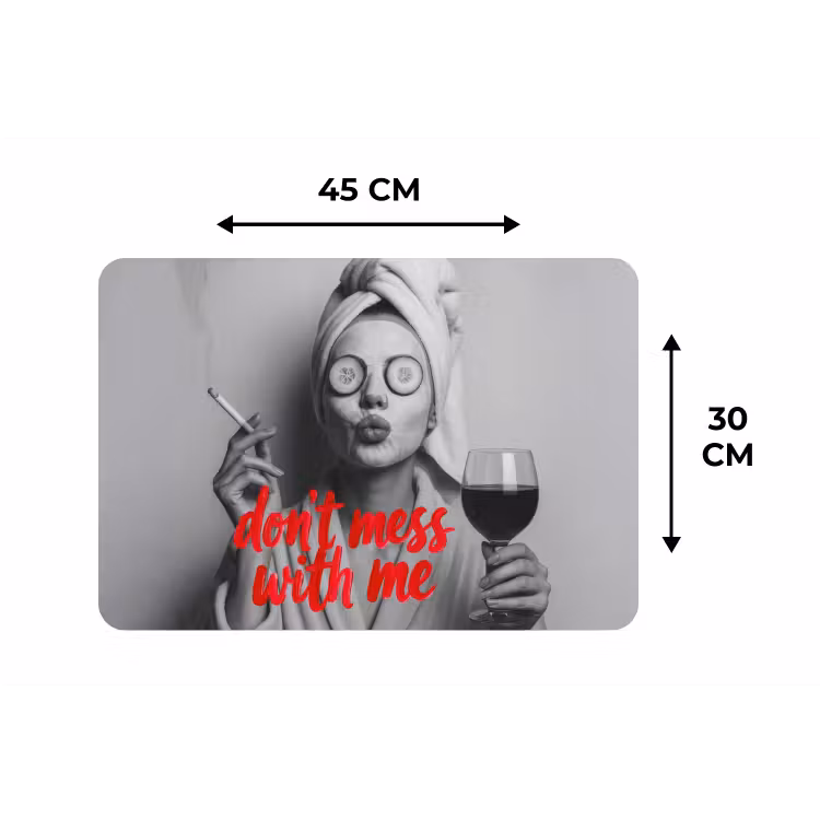 Placemat - 6 stuks - Don't mess with me - Wijn - Vrouw - Sigaret — 3