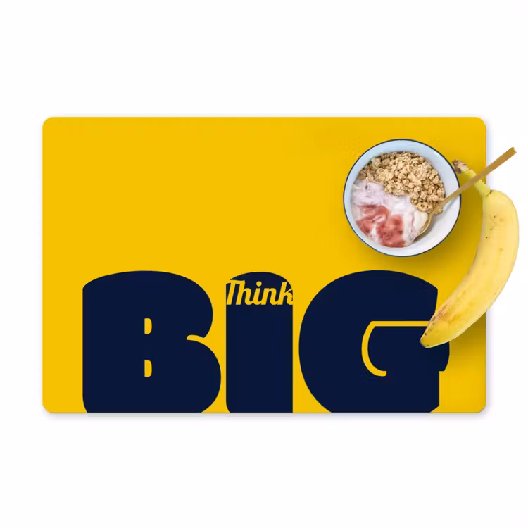 Placemat - 6 stuks - Geel - Think big - Grafisch — 1