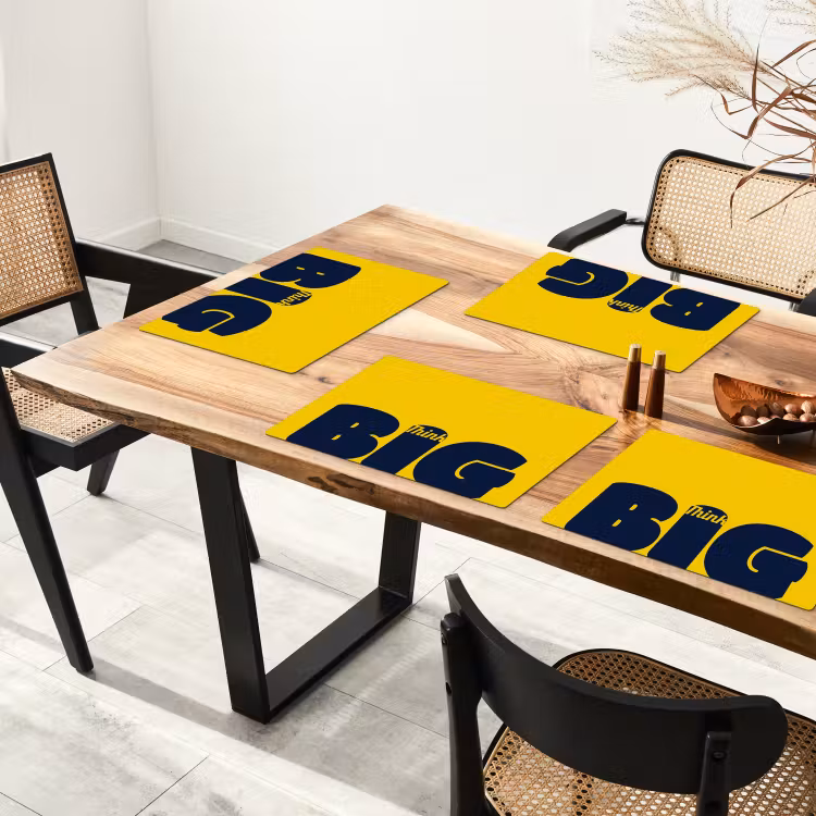 Placemat - 6 stuks - Geel - Think big - Grafisch — 5
