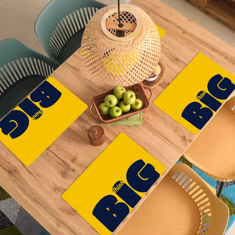 Placemat - 6 stuks - Geel - Think big - Grafisch — 6